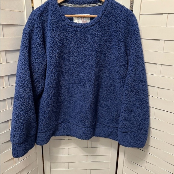 Muk Luks Sweaters - Muk Luks Fuzzy Blue Crewneck Sweater